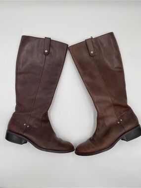 Lauren Ralph Lauren Masika Leather Riding Boots - Dark Brown 8.5